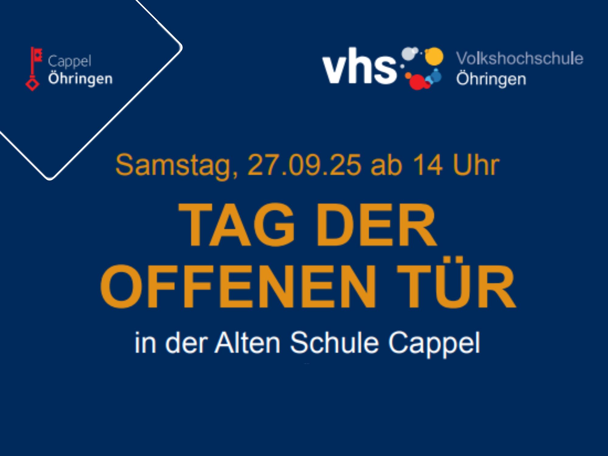 Plakat Ankündigung Tag der Offen Tür am 27.September