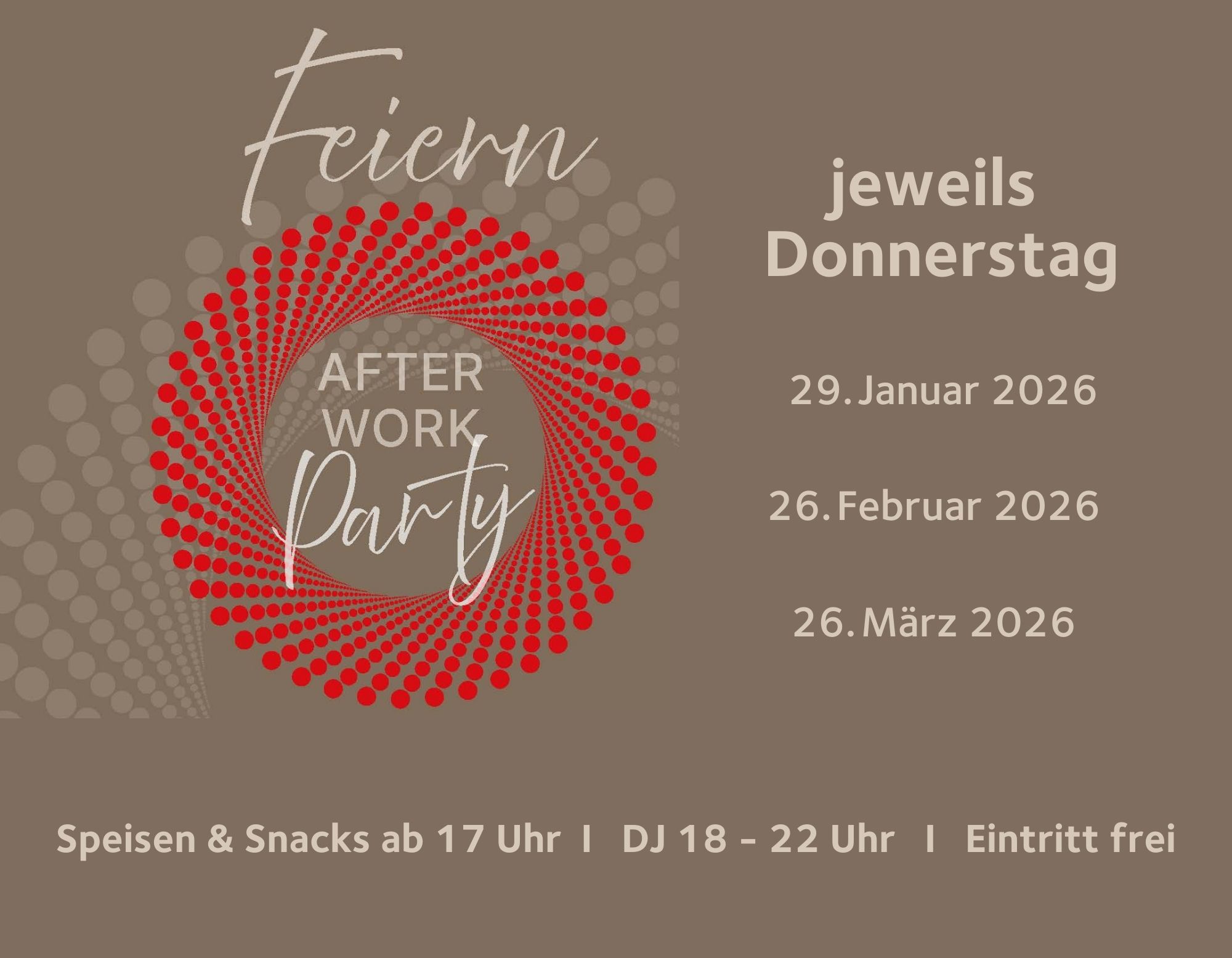 Termine AfterWork-Party Württemberger Hof 2026