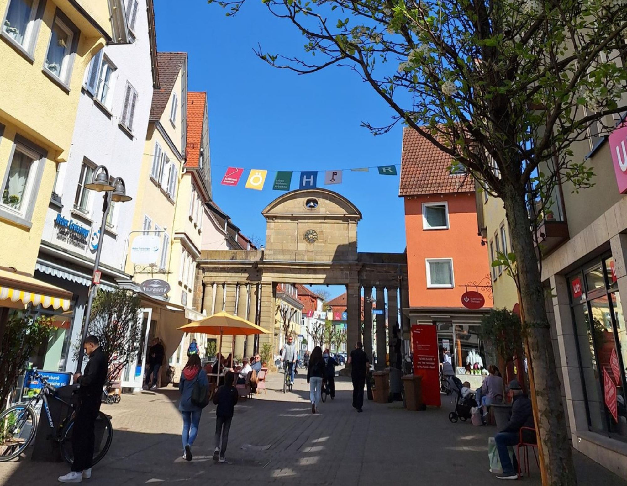 Innenstadt Fußgängerzone von Öhringer am Oberen Tor